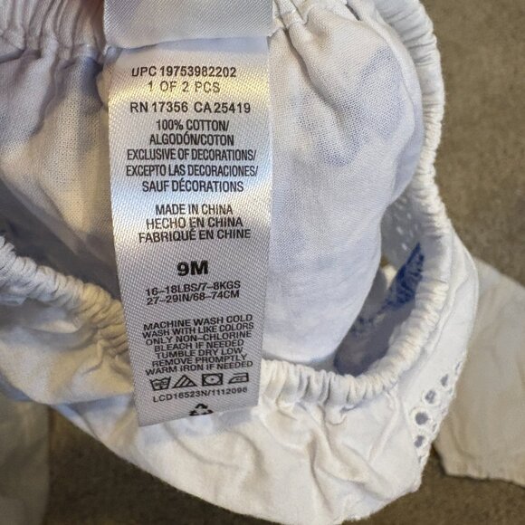 LITTLE ME Blue & White Floral Dress with Panty 9 months Ruffle - Picture 6 of 7